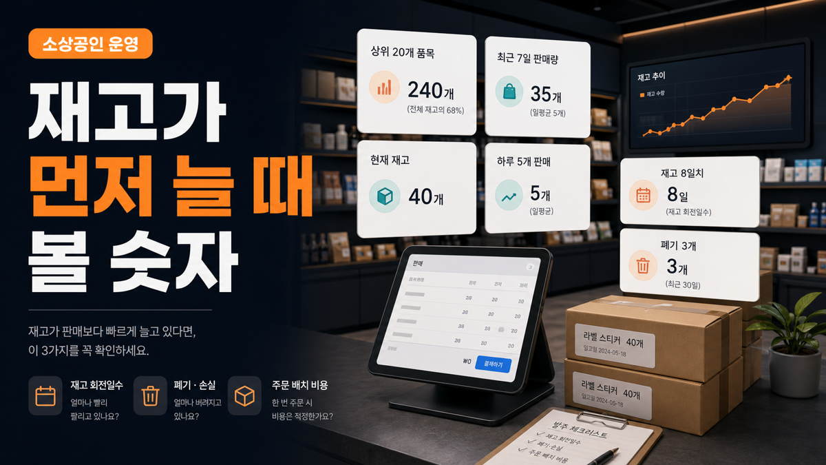 재고가 매출보다 빨리 늘 때, 작은 매장이 먼저 볼 숫자 커버 이미지