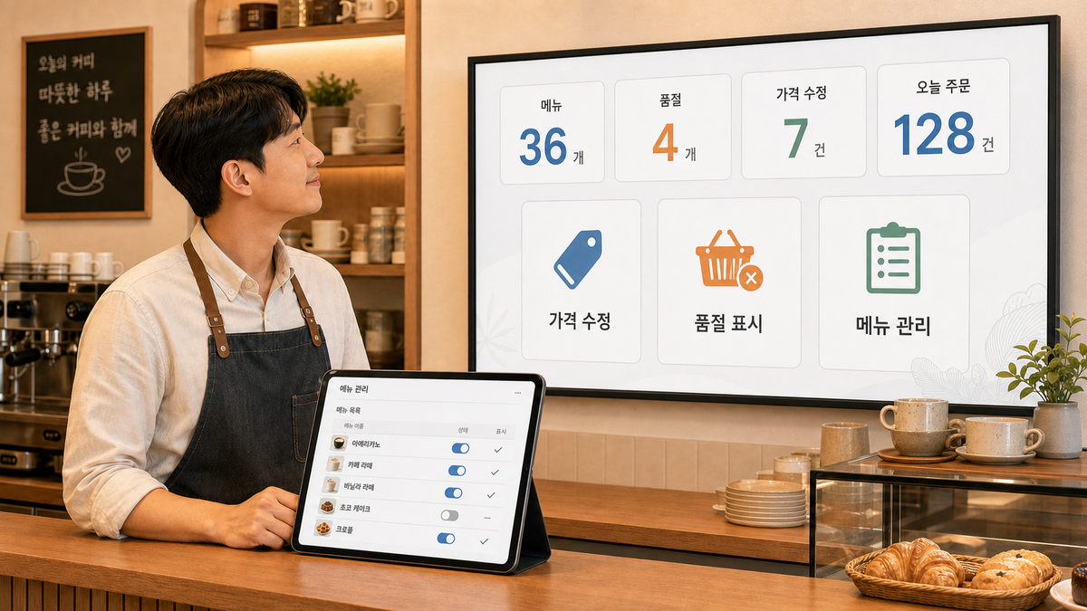 디지털 메뉴판은 예쁜 화면보다 가격 수정 속도가 먼저입니다 커버 이미지